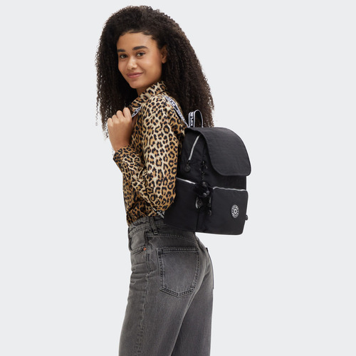 Mochila preta feminina Kipling City Zip S
