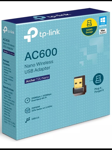 Adaptador Usb Wifi Tplink Ac600 Nano