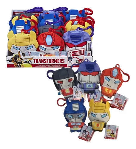 Transformers Peluche Con Clip Reversible Set 12 Piezas