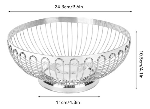 Cesta De Frutas De Acero Inoxidable Multiusos Decorativa