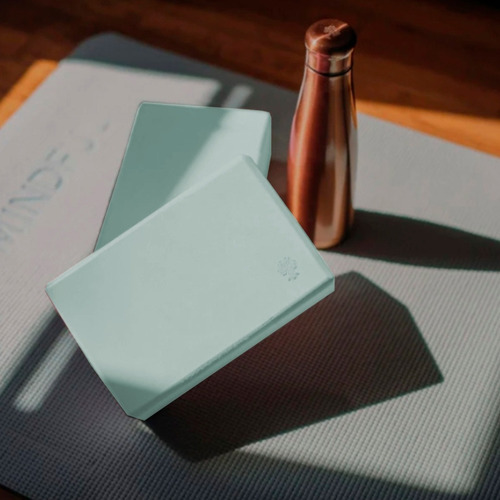 Par De Bloques De Yoga Pilates Espuma Ejercicio Fitness Color Menta