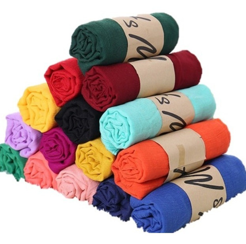 12 Pashmina Chalina  Bufanda Pareo Color Liso Moda Mayoreo