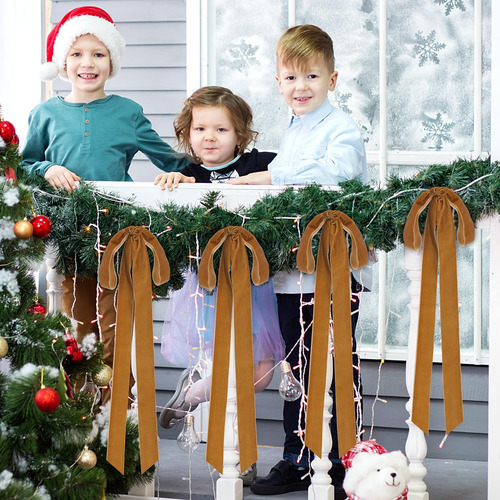 Lazos De Terciopelo De Navidad 3.8 Cm Para Decoración