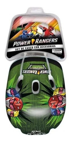 Set De Casco Y Rodilleras Para Niños Power Rangers