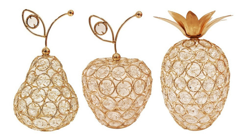Imagen 2 de 3 de Adorno Con Caireles Metalico Frutas Oro / Plata M2 - Sheshu