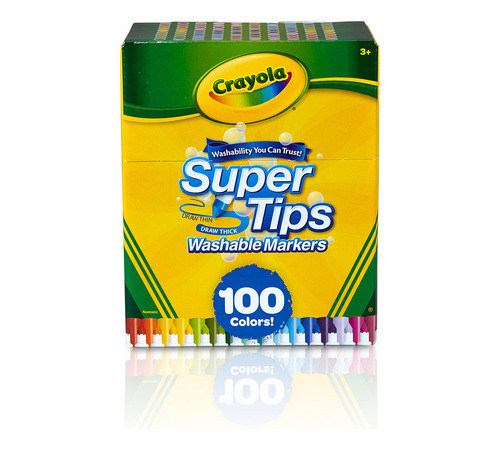 100 Plumones Crayola Marcadores Delgados Lavables Super Tips