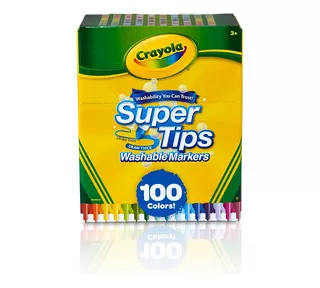 100 Plumones Crayola Marcadores Delgados Lavables Super Tips