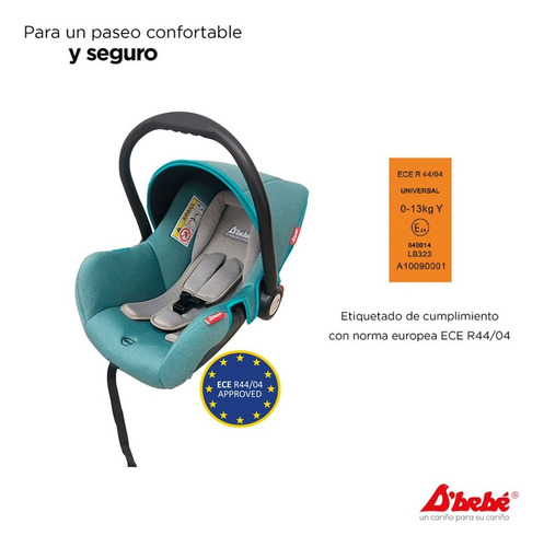 Autoasiento Portabebe D'bebé Mai Travel Menta Menta