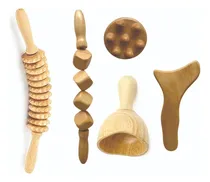 Comprar Kit De Maderoterapia 5 Piezas Masajes Reductores Aniceulitis