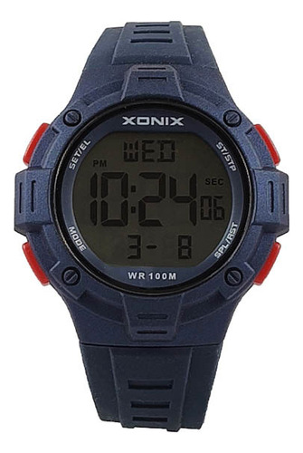 Reloj Digital Xonix Hombre Caucho Azul Crono Timer Dat-004