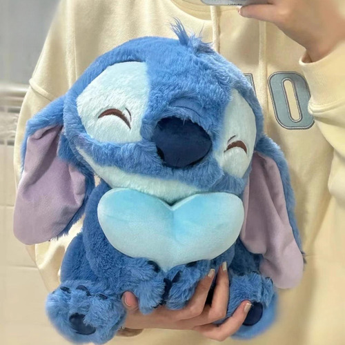 Peluche Cute Lilo Stitch Con Corazón Tierno Peludito Suave Stitch Con Corazón