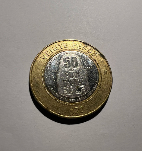 Moneda 20 Plan Dn-lll-e Del Año 2016 (Usado)