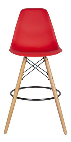 Set De 2 Bancos Estilo Eames Modernos Color Rojo