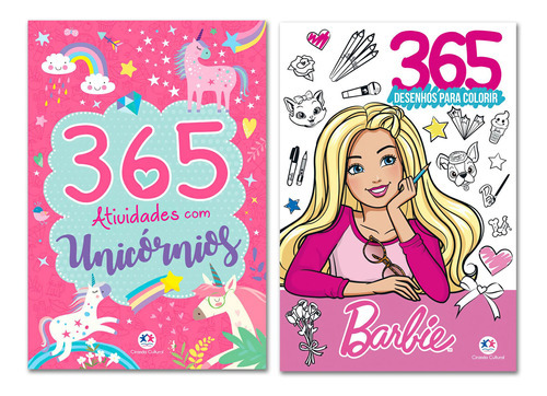 365 Atividades Com Unicórnios | Barbie - 365 Desenhos Para Colorir: Não Aplica, De Ciranda Cultural. Série 365 Atividades, Vol. 1. Editora Ciranda Cultural, Capa Mole, Edição 1 Em Português, 2021