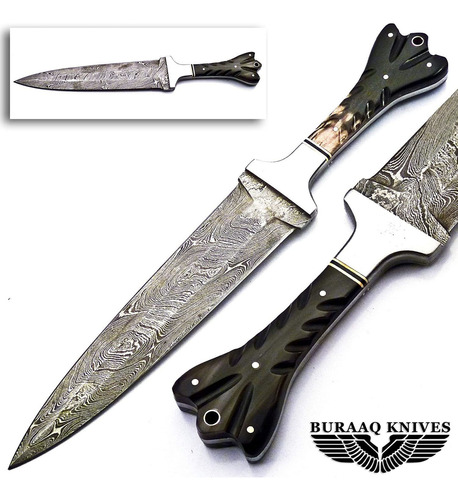 Buraaq Knives Cuerno De Toro De Acero De La Manija Del Cuchi