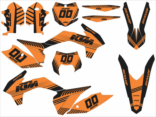 Adesivo Moto Cross Trilha Ktm Sx F 13-15 Laranja Lm187