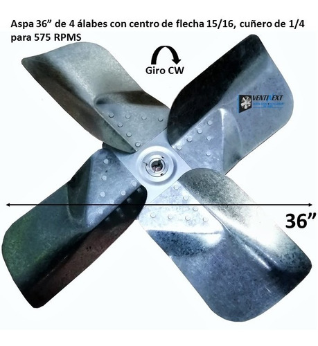 Aspa De 36 Con 4 Alabes Entrada De Flecha 15/16