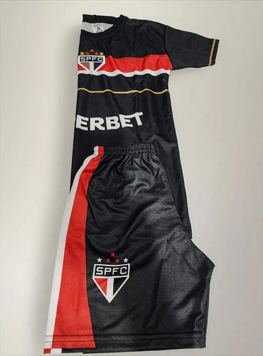 Kit Conjunto Infantil Camisa Shorts Futebol Jogo Time Treino