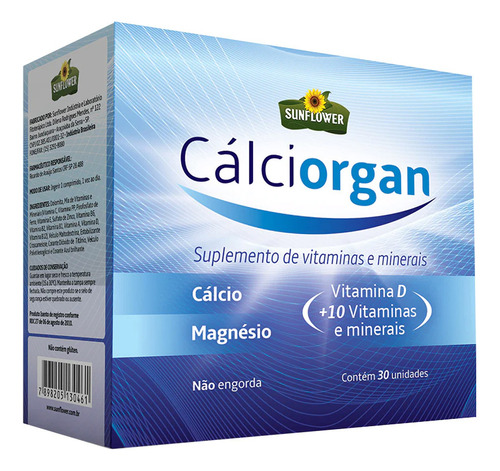 Cálcio Magnésio Vitamina D E Minerais - Calciorgan 30caps