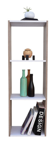 Libreros Minimalistas, Organizador Libano Esquinero Hogare Color Roble-blanco