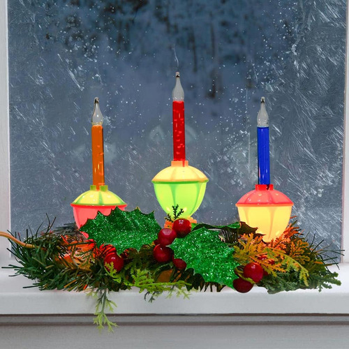 3 Luces De Vela De Burbujas De Navidad, Luz Tradicional...