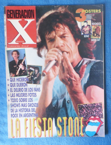 Rolling Stones En Argentina 1995 Poster Indio Revista Gen X