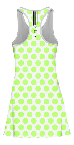 Imagem 6 de 6 de Vestido Beach Tennis C/ Shorts Bolinhas Poa Verde Beachwear