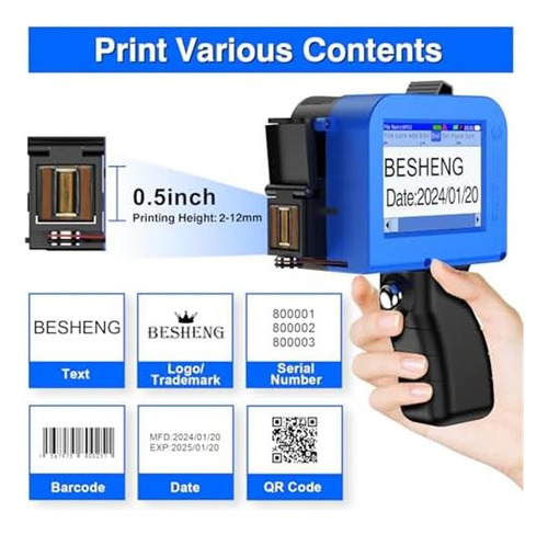 Mini Impresora De Inyección De Tinta De Mano, Impresora Con