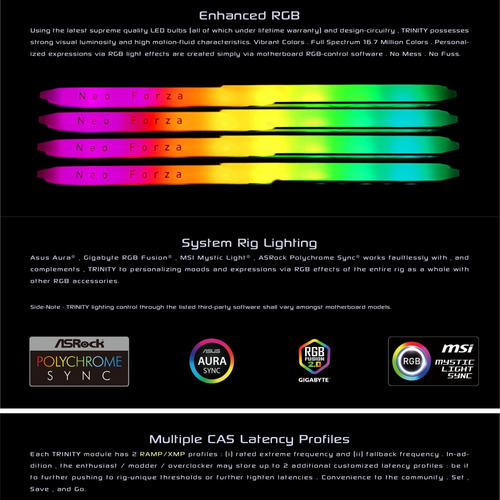 Memoria Ram Neo Forza Trinity Rgb 2x16gb (32gb) Ddr5 5200mhz