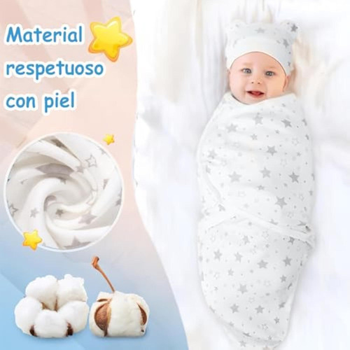 3pc Saco Para Dormir Bebe Recien Nacido Swaddle Con Gorritos