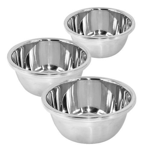 Imagen 10 de 10 de Set X 3 Bowls Batidor Acero Inox Reforzado Batir Reposteria