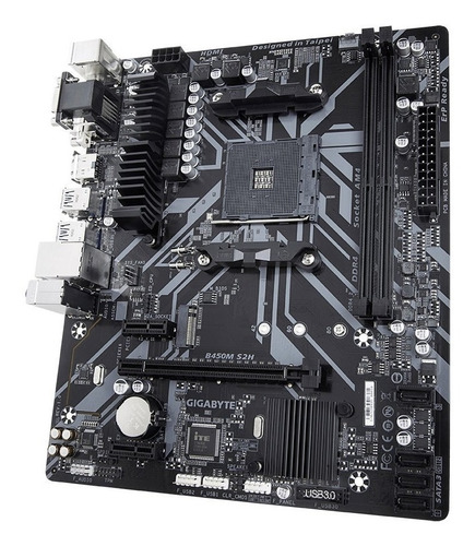 Placa Mãe Gigabyte B450m S2h Amd Am4 Ddr4 Ryzen B450 Matx