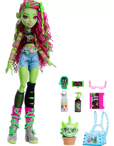 Boneca Monster High Venus Mcflytrap Com Mascote Chewlian
