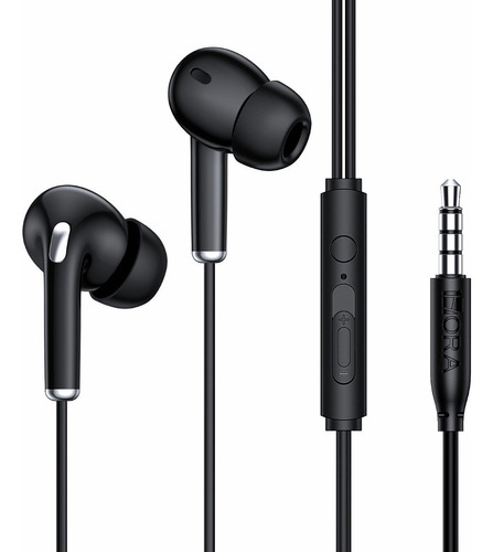 Audífono Alambrico Manos Libres In Ear Aut123n Color Negro