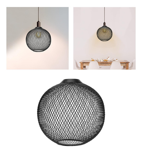 Pantalla De Lámpara Colgante Metálica Para Iluminar Negro