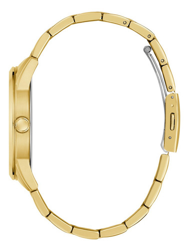 Reloj Caballero Guess Monte Acero Inoxidable Correa Dorado Bisel Dorado Fondo Negro
