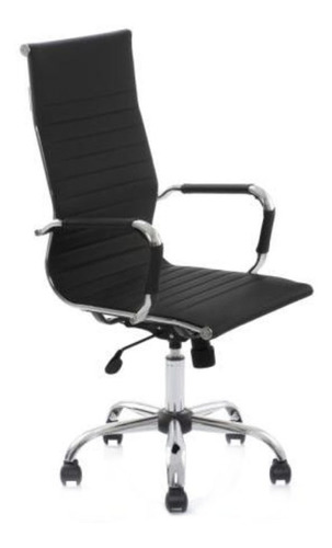 Cadeira de escritório Show de Cadeiras Presidente Charles Eames  preta com estofado de pu