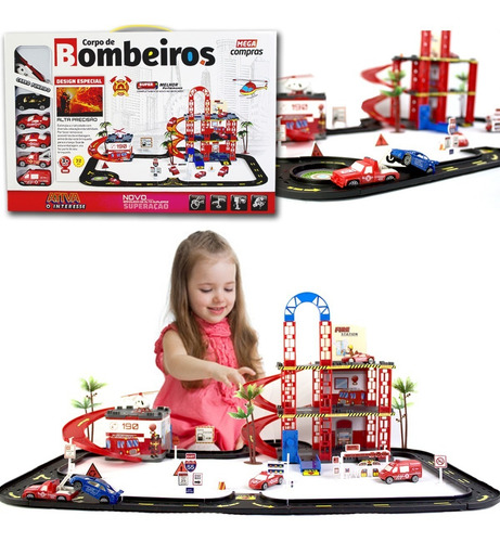 Imagem 3 de 10 de Hot Pista Plataforma Helicóptero Auto Posto Carrinhos