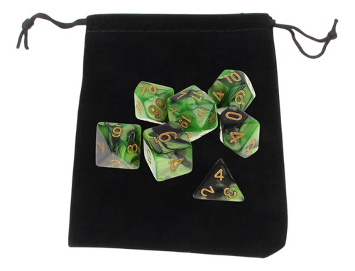3 Juego De Dados Acrílicos D8 D10 D12 D20 Bicolor Para