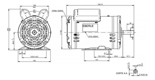 Motor Elétrico Monofásico 2cv 4polos 110/220v Betoneira