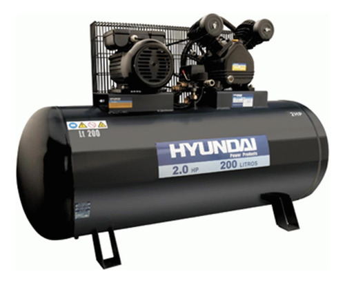 Ff Compresor Aire Hyundai 2hp 200 Lt Industrial A Correa