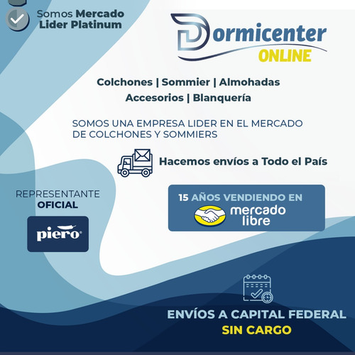 Imagen 6 de 9 de Sommier Piero Namaste 190 X 140 Espuma 30 Kg/m3