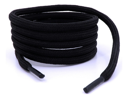Par De Cadarço Poliéster Redondo Reforçado 5 Mm Preto 1,30 M