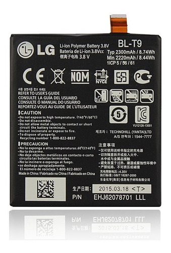 Bateria Original LG Google Nexus 5 D820 D821, Bl-t9 3.8v