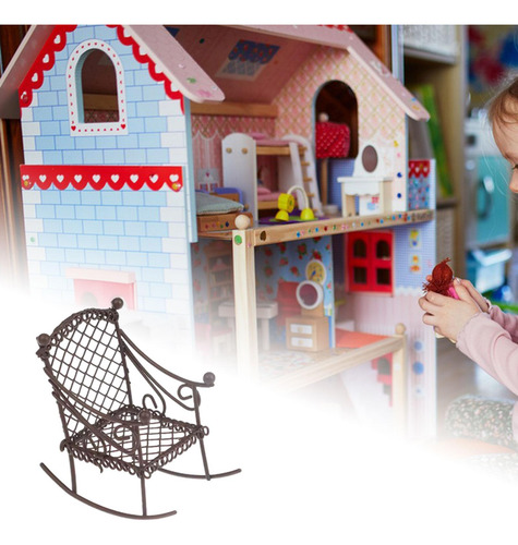 Mecedora De Hierro En Miniatura Para Accesorios Café