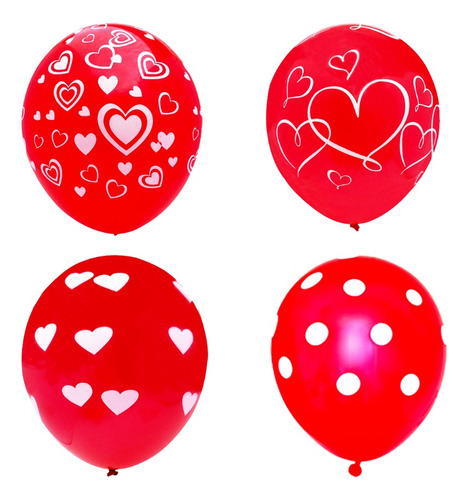 Globos Redondo Con Diseño De San Valentín 