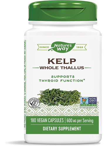 Kelp 600mg No-gmo Libre De Gluten Vegetariano 180 Cápsulas