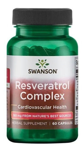 Swanson Complejo De Resveratrol 180 Mg 60 Caps Sabor Sin Sabor