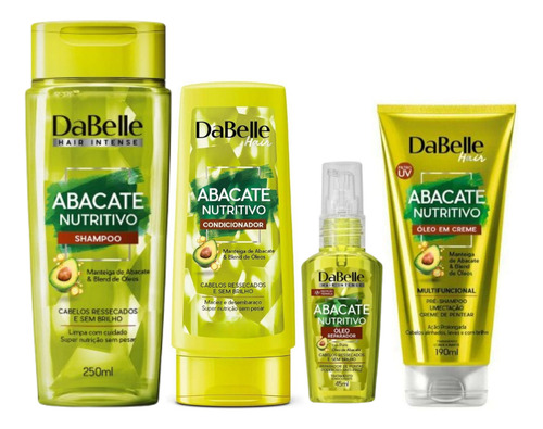 Kit Dabelle Abacate Nutritivo Com 4 Produtos