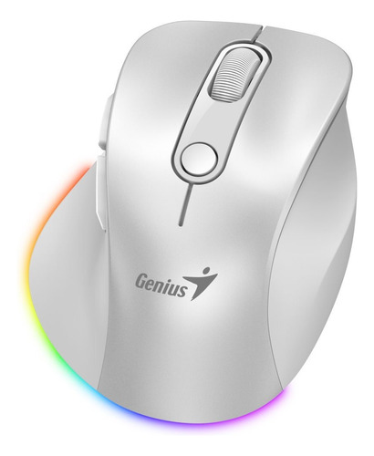 Mouse Genius Inalambrico Bluetooth Recargable Ergo 9000s Pro Color Blanco Perla